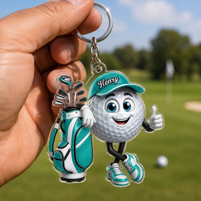 Custom Golf Shaped Acrylic Keychain - Personalized Birthday Gifts For Golf Lovers, Sports Fans, Sports Lovers - Swing With Confidence