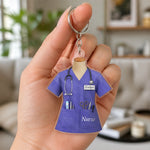 Custom Shaped Acrylic Keychain - Personalized Birthday Gifts For Nurse - Care Is My Calling