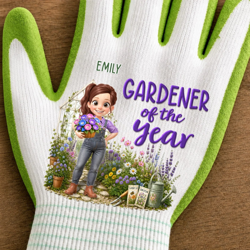 Custom Coated Grip Gardening Gloves - Personalized Birthday Garden Gifts For Gardeners - Garden Days Happy Hearts
