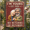 Custom Photo Funny Caricature Home Decor Metal Sign - Personalized Anniversary Wedding Gifts For Husband And Wife, Him And Her - Stuck With Me Forever