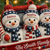 Custom Snowman Premium 3D Ornament - Personalized America 250th Anniversary Christmas Gifts For Mom, Dad, Brother, Sister - Celebrating Home And Holiday