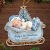 Custom First Christmas Acrylic Ornament - Personalized Christmas Baby Shower, Gender Reveal Gifts For New Moms, New Dads, New Parents - Precious Little Bundle Of Joy
