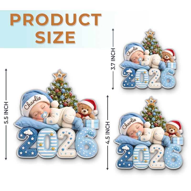 Custom First Christmas Acrylic Ornament - Personalized Christmas Baby Shower, Gender Reveal Gifts For New Moms, New Dads, New Parents - Our Greatest Blessing Ever