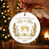 Custom First Christmas Ceramic Ornament - Personalized Anniversary Christmas Wedding Gifts For Husband And Wife, Him And Her - Toast To Forever Love