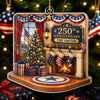 Custom Acrylic Ornament - Personalized America 250th Anniversary Christmas Gifts For Mom, Dad, Brother, Sister - Home Of The Brave Always
