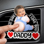 Custom Photo Squishy Acrylic Car Vent Clip - Personalized Birthday Gifts For Dad, New Parents  - Your Biggest Fan Is Waiting