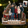 Custom Photo Acrylic Ornament - Personalized Christmas Birthday Gifts For Mom, Dad, Brother, Sister - Blessed With Family And Freedom