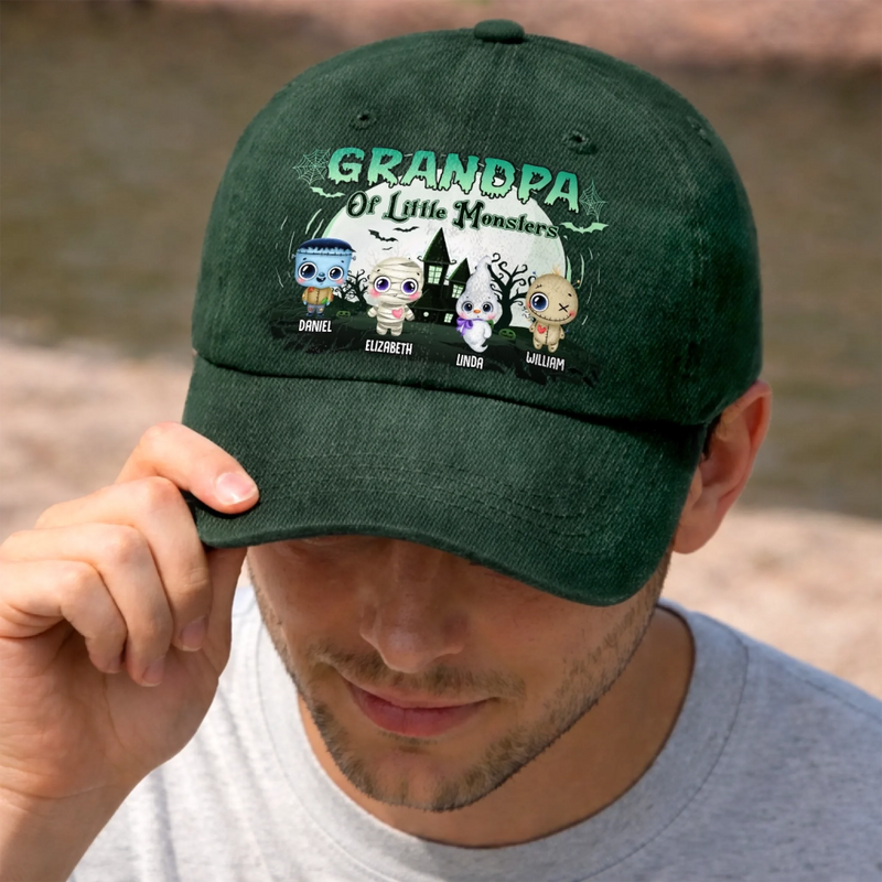 Custom Cap - Personalized Halloween Birthday Gifts For Dad, Grandpa - Little Boo Big Fun