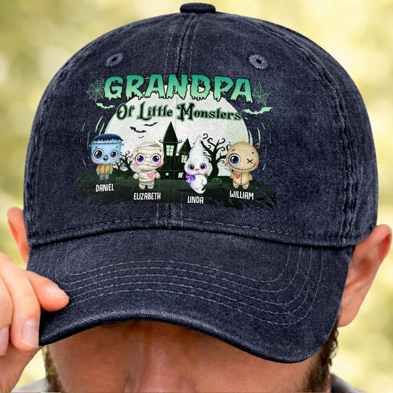Custom Cap - Personalized Halloween Birthday Gifts For Dad, Grandpa - Little Boo Big Fun
