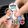 Custom Photo Squishy Acrylic Car Vent Clip - Personalized Birthday Gifts For Dad, New Parents  - Hurry Home, Daddy