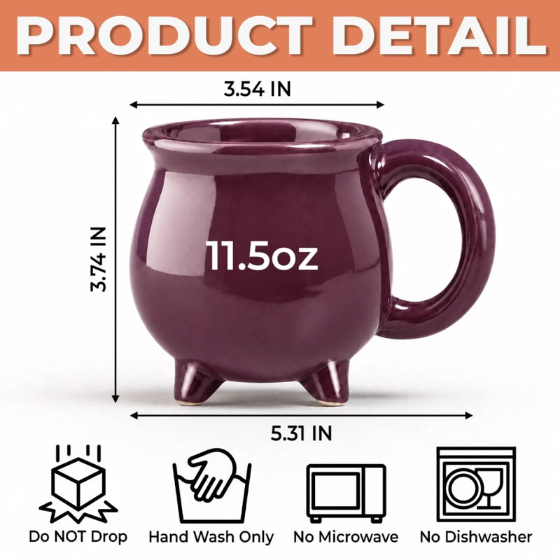 Custom Cauldron Coffee Mug - Personalized Halloween Gifts For Wife, Daughter, Besties, Sisters, Granddaughter, Grandma, Mom, Yourself - Witchy Sips, Spooky Season