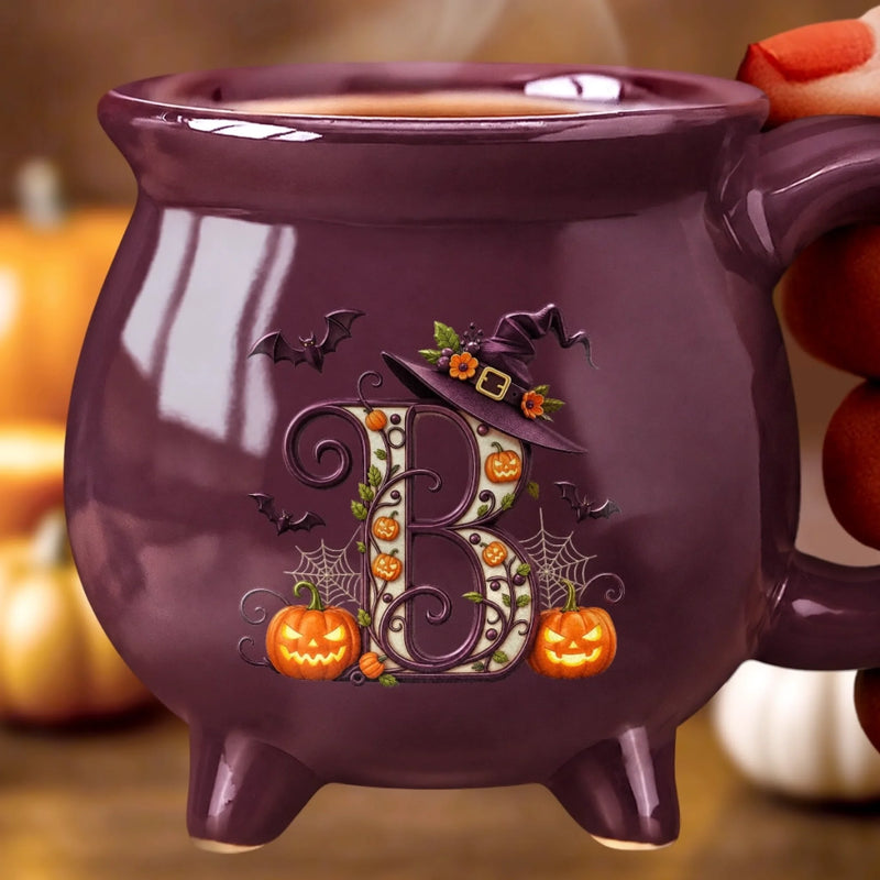 Custom Cauldron Coffee Mug - Personalized Halloween Gifts For Wife, Daughter, Besties, Sisters, Granddaughter, Grandma, Mom, Yourself - Witchy Sips, Spooky Season