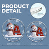 Custom Snowman Circle Glass Ornament - Personalized Christmas Birthday Gifts For Mom, Dad, Brother, Sister - Christmas Brings Us Home