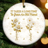 Custom Ceramic Ornament - Personalized Best Friend Christmas Birthday Gifts For Women, Besties, Sisters, BFF - Growing Together In Bloom