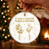 Custom Ceramic Ornament - Personalized Best Friend Christmas Birthday Gifts For Women, Besties, Sisters, BFF - Growing Together In Bloom