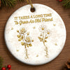 Custom Ceramic Ornament - Personalized Best Friend Christmas Birthday Gifts For Women, Besties, Sisters, BFF - Growing Together In Bloom