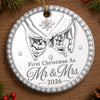 Custom First Christmas Ceramic Ornament - Personalized Anniversary Christmas Wedding Gifts For Husband And Wife, Him And Her - Pinky Promise, Forever Love