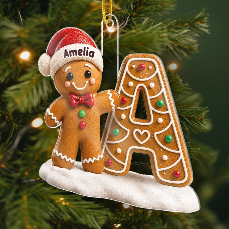 Custom Gingerbread Acrylic Ornament - Personalized Christmas Birthday Gifts For Mom, Dad, Brother, Sister - Making Spirits Bright Together