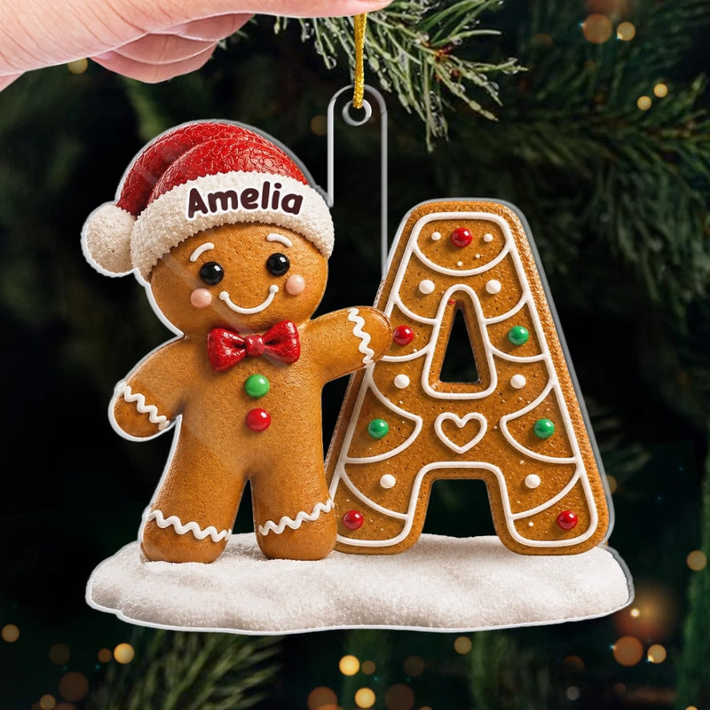 Custom Gingerbread Acrylic Ornament - Personalized Christmas Birthday Gifts For Mom, Dad, Brother, Sister - Making Spirits Bright Together