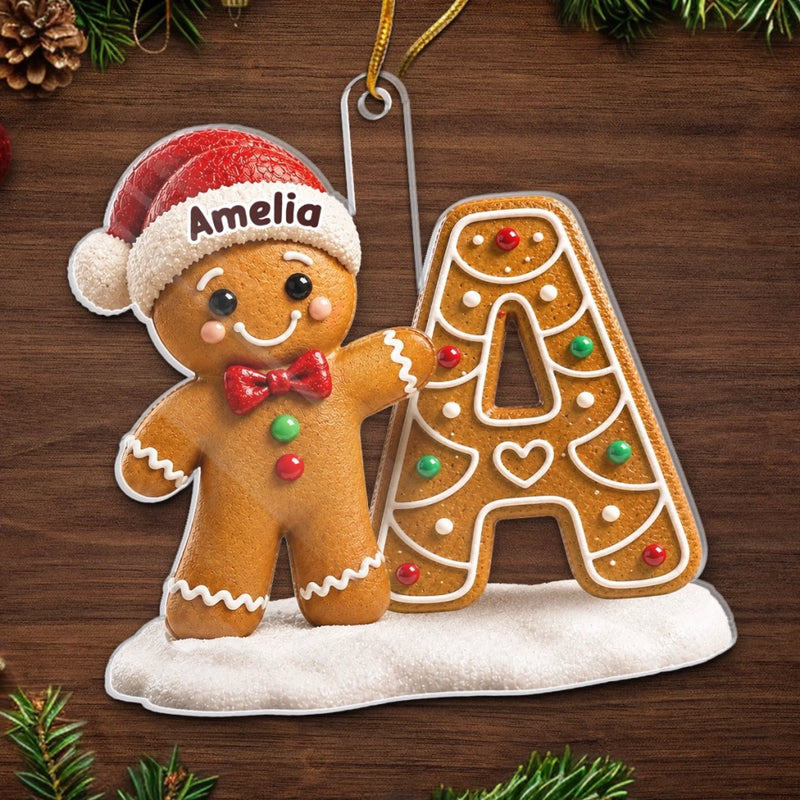 Custom Gingerbread Acrylic Ornament - Personalized Christmas Birthday Gifts For Mom, Dad, Brother, Sister - Making Spirits Bright Together