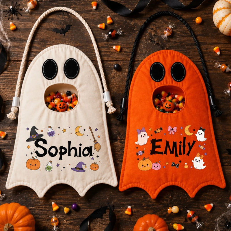 Custom Ghost Bag - Personalized Halloween  Birthday Gifts For Kids - Boo Is My Favorite Mood