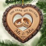 Custom First Christmas Wooden Ornament - Personalized Anniversary Christmas Wedding Gifts For Husband And Wife, Him And Her - Forever My Christmas Love