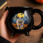 Custom Photo Starry Night Coffee Mug - Personalized Halloween Birthday Gifts For Dog Cat Lovers, Dog Dad And Mom, Cat Owners - Stay Spooky Stay Purrfect