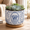 Custom Photo Home Decor Ceramic Plant Pot -  Personalized Birthday Gifts For Dog Cat Lovers, Dog Dad And Mom, Cat Owners - Love Grows Right Here