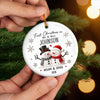 Custom First Christmas Ceramic Ornament - Personalized Anniversary Christmas Wedding Gifts For Husband And Wife, Him And Her - Snow In Love Forever
