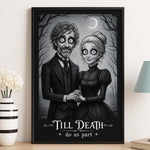 Custom Photo Vertical Poster - Personalized Halloween Anniversary Wedding Gifts For Husband And Wife, Him And Her - Shadows Of Endless Love