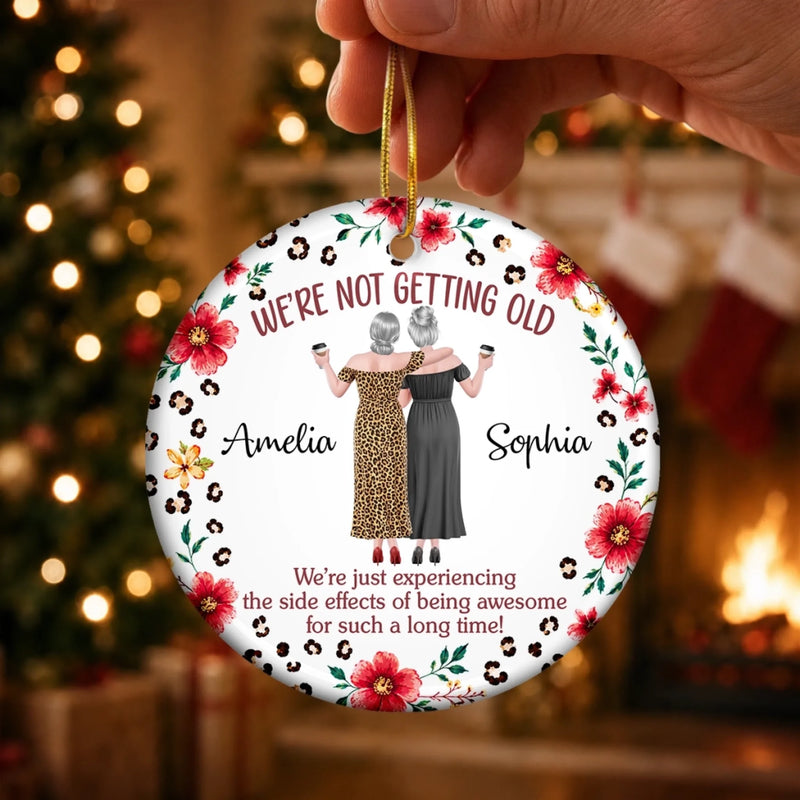 Custom Ceramic Ornament - Personalized Best Friend Christmas Birthday Gifts For Women, Besties, Sisters, BFF - Besties For A Lifetime
