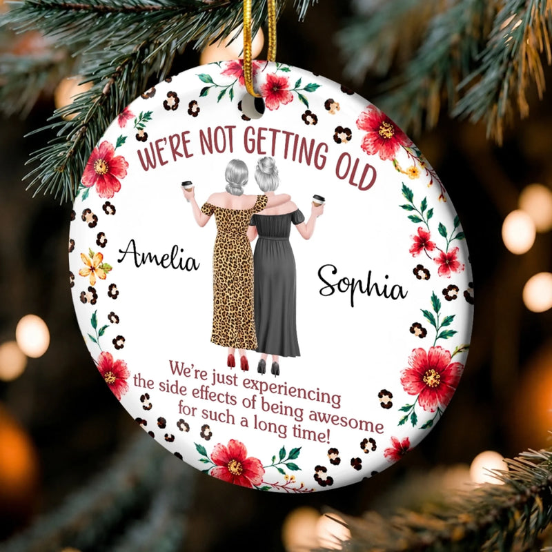 Custom Ceramic Ornament - Personalized Best Friend Christmas Birthday Gifts For Women, Besties, Sisters, BFF - Besties For A Lifetime