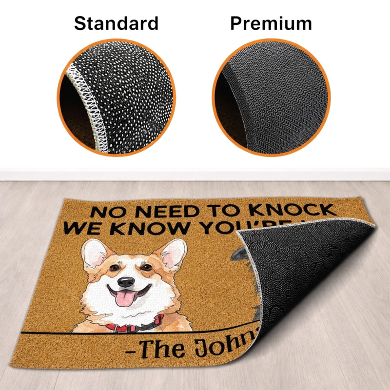 Custom Photo Home Decor Decorative Mat - Personalized Birthday Gifts For Dog Cat Lovers, Dog Dad And Mom, Cat Owners - No Need To Knock