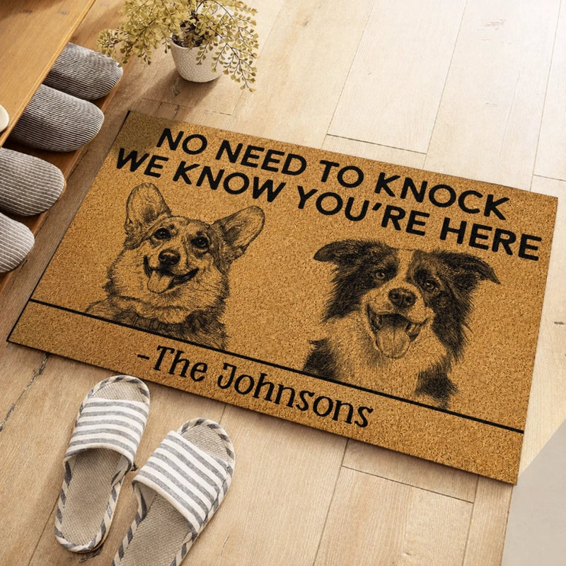 Custom Photo Home Decor Decorative Mat - Personalized Birthday Gifts For Dog Cat Lovers, Dog Dad And Mom, Cat Owners - Paws In The House