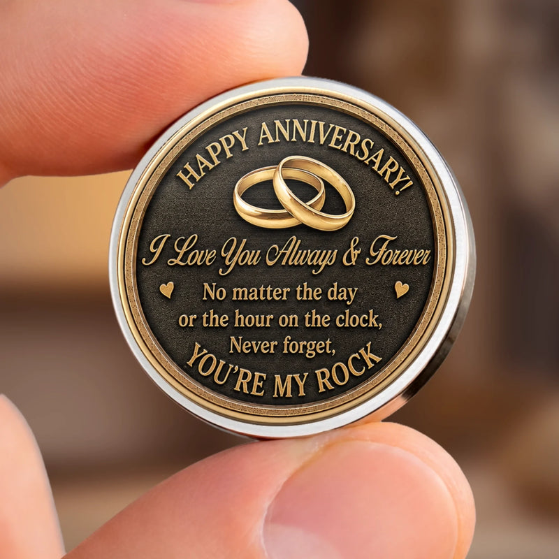 Custom Pocket Hug - Personalized Anniversary Wedding Gifts For Husband And Wife, Him And Her - You Are My Rock