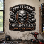 Custom Shaped Metal Sign - Personalized Birthday Gifts For Mechanics, Dad, Husband - Built Not Bought Just Right