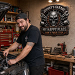 Custom Shaped Metal Sign - Personalized Birthday Gifts For Mechanics, Dad, Husband - Built Not Bought Just Right