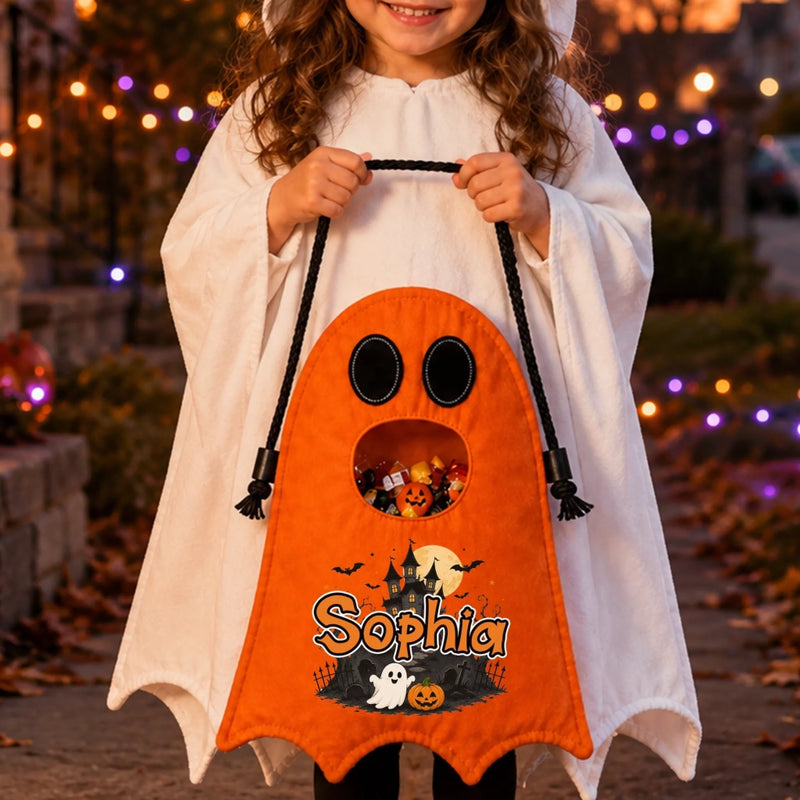 Custom Ghost Bag - Personalized Halloween  Birthday Gifts For Kids - Too Cute To Spook