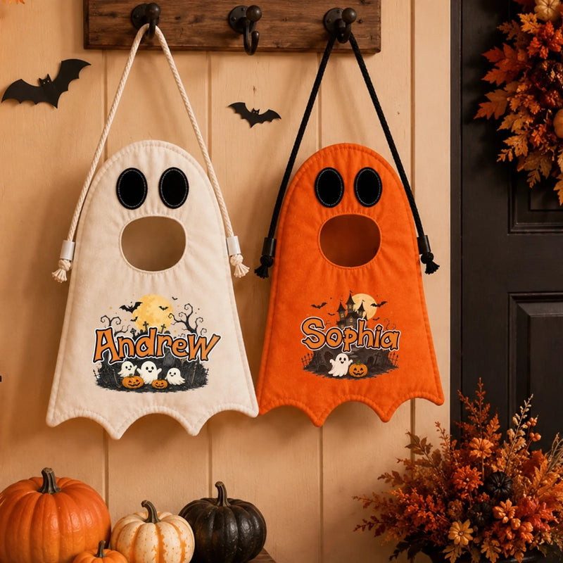 Custom Ghost Bag - Personalized Halloween  Birthday Gifts For Kids - Too Cute To Spook