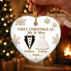 Custom First Christmas Ceramic Ornament - Personalized Anniversary Christmas Wedding Gifts For Husband And Wife, Him And Her - Married And Merry Together Always