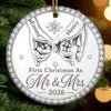 Custom First Christmas Ceramic Ornament - Personalized Anniversary Christmas Wedding Gifts For Husband And Wife, Him And Her - Pinky Promise, Forever Love