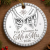 Custom First Christmas Ceramic Ornament - Personalized Anniversary Christmas Wedding Gifts For Husband And Wife, Him And Her - Pinky Promise, Forever Love