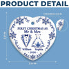 Custom First Christmas Ceramic Ornament - Personalized Anniversary Christmas Wedding Gifts For Husband And Wife, Him And Her - Our Love Story Starts Here
