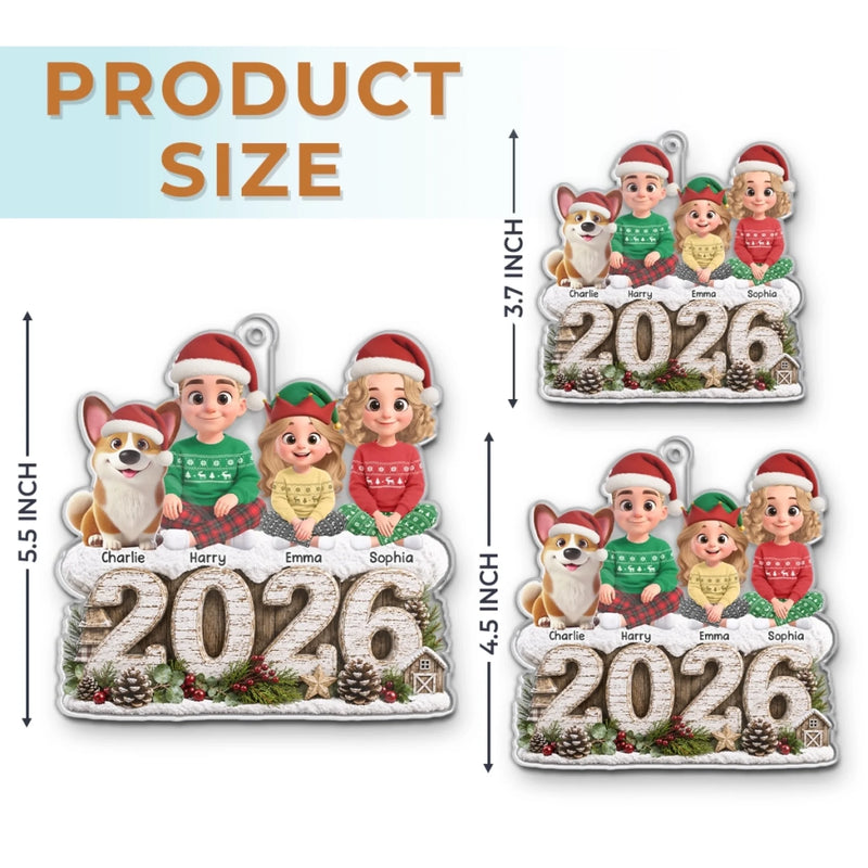 Custom Acrylic Ornament - Personalized Christmas Birthday Gifts For Mom, Dad, Brother, Sister, Dog Cat Lovers - Together Makes Every Moment Better