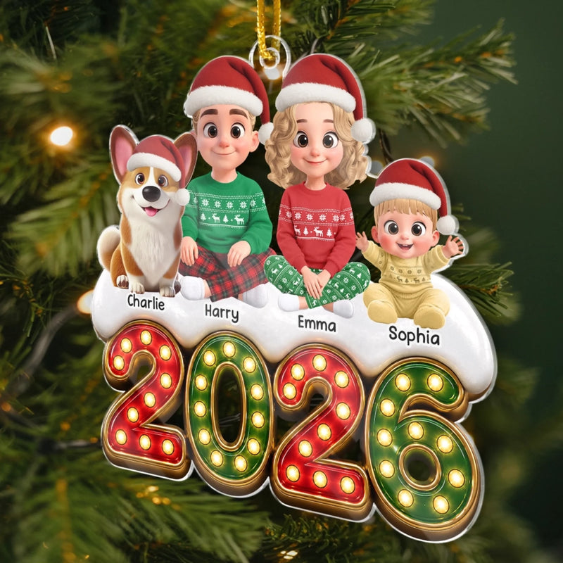 Custom Acrylic Ornament - Personalized Christmas Birthday Gifts For Mom, Dad, Brother, Sister, Dog Cat Lovers - Making Memories Side By Side