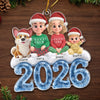 Custom Acrylic Ornament - Personalized Christmas Birthday Gifts For Mom, Dad, Brother, Sister, Dog Cat Lovers - Love Grows Best Together