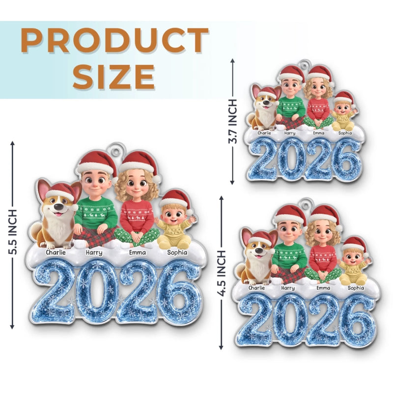 Custom Acrylic Ornament - Personalized Christmas Birthday Gifts For Mom, Dad, Brother, Sister, Dog Cat Lovers - Love Grows Best Together