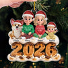 Custom Acrylic Ornament - Personalized Christmas Birthday Gifts For Mom, Dad, Brother, Sister, Dog Cat Lovers - Our Happy Place Is Together