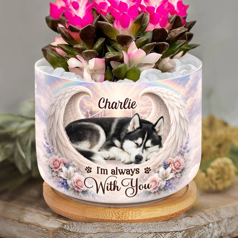 Custom Photo Home Decor Ceramic Plant Pot -  Personalized Pet Memorial Sympathy Gifts For Dogs, Cats - Forever Part Of Our Story