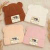 Custom Baby Beanie And Mittens Set - Personalized Baby Shower, Gender Reveal Gifts For New Moms, New Dads, New Parents, Dog Cat Lovers - Growing Up With My First Friend